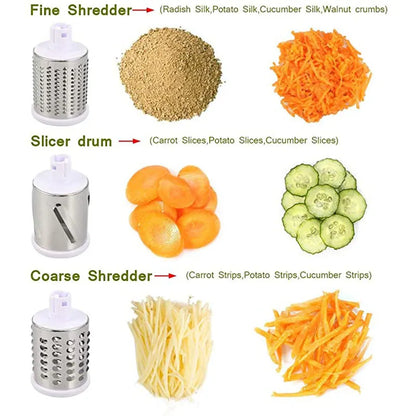 Hot selling 3-in-1 manual vegetable cutting machine with 3 sharp rollers