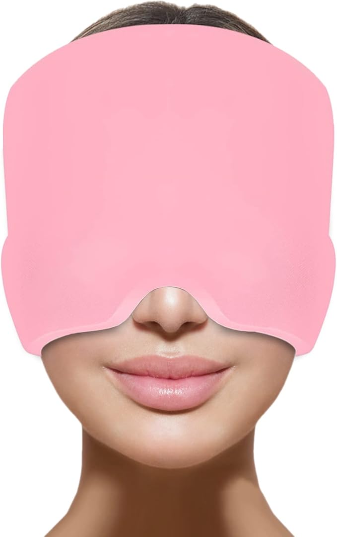 Urbian Burj headache migraine relief cap, one size fits all, soft fabric with cooling gel inserts for soothing relief.