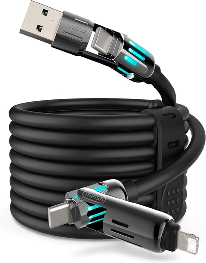 Urbian Burj MFish 4-in-1 Multi USB fast charging cable with multiple connectors and colorful design for versatile device charging.