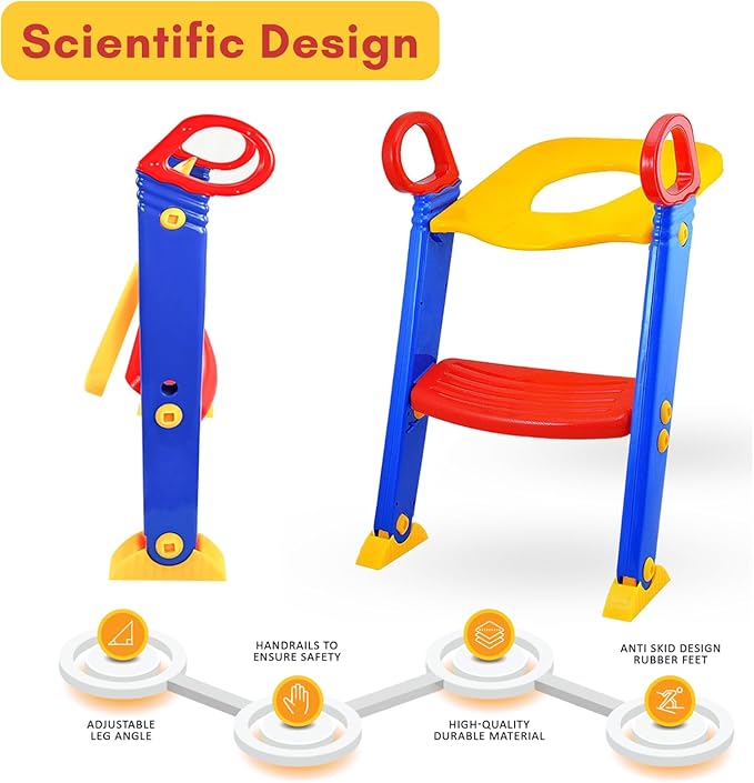 Urbian Burj Training Seat Ladder for Kids, child-sized toilet training seat with ladder for easy access and support.