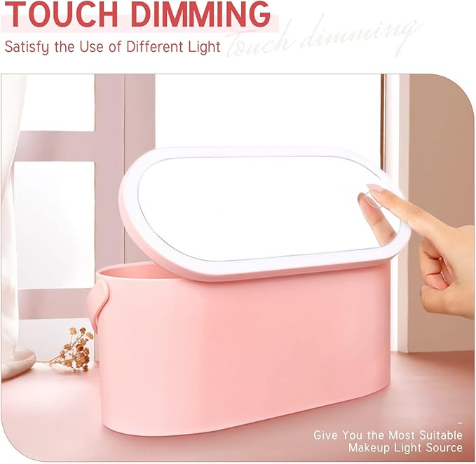 New Urbian Makeup Organizer Box with LED Light Mirror Portable Travel Case