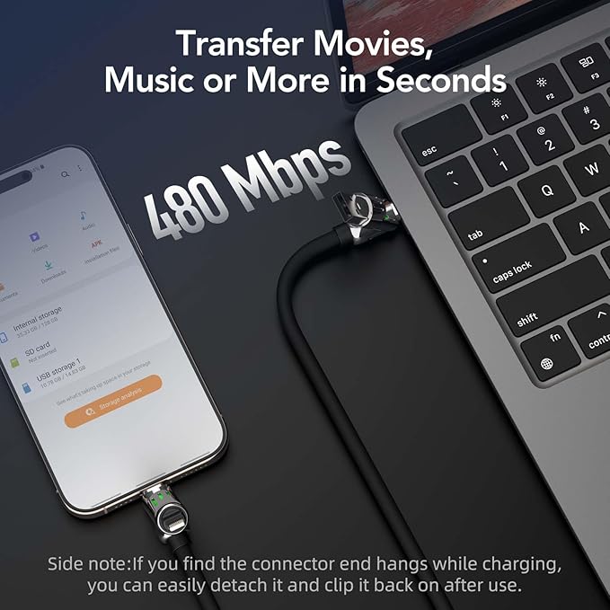 Urbian Burj MFish 4-in-1 multi USB fast charging cable with multiple connectors on a white background