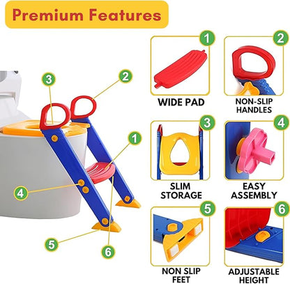 Urbian Burj Training Seat Ladder for Kids, a child-friendly toilet seat with a built-in ladder for easy potty training.