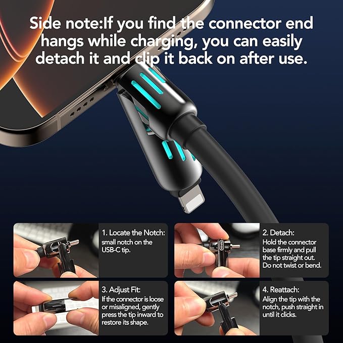 Urbian Burj MFish 4-in-1 Multi USB Fast Charging Cable with multiple ports and colorful connectors for versatile device charging.