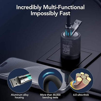 MFish 4-in-1 multi USB fast charging cable by Urbian Burj showing four different USB connectors for versatile charging.