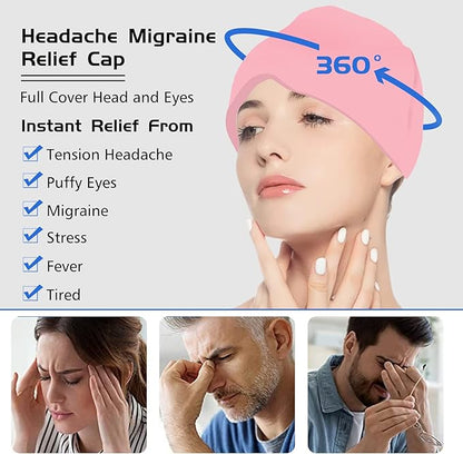 Urbian Burj One Size Fits All Headache Migraine Relief Cap, soft fabric hat designed to ease headache and migraine pain.