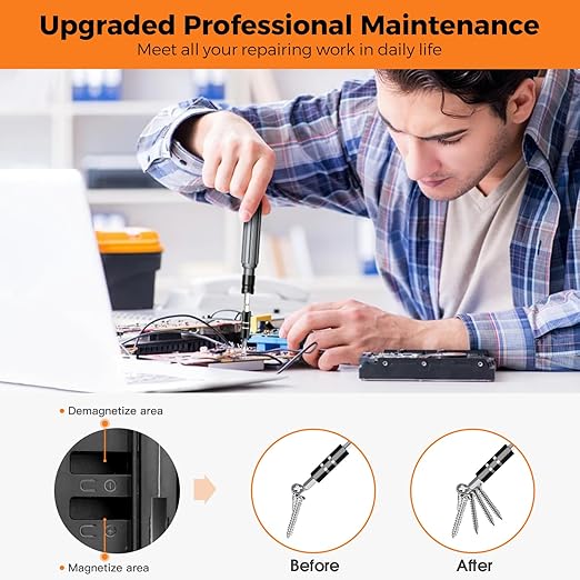 Urbian Burj 150-piece precision screwdriver set with various screwdrivers and bits for professional repair tasks.