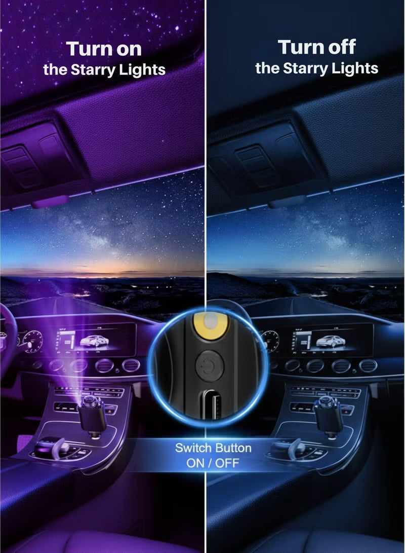 5 in 1 Star Light Car Charger with Aromatherapy & Retractable Cable