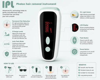 New Urbian Portable IPL Hair Removal Device