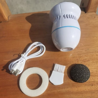 Electric callus remover by Urbian Burj with a sleek handheld design and replaceable exfoliating head for smooth feet.