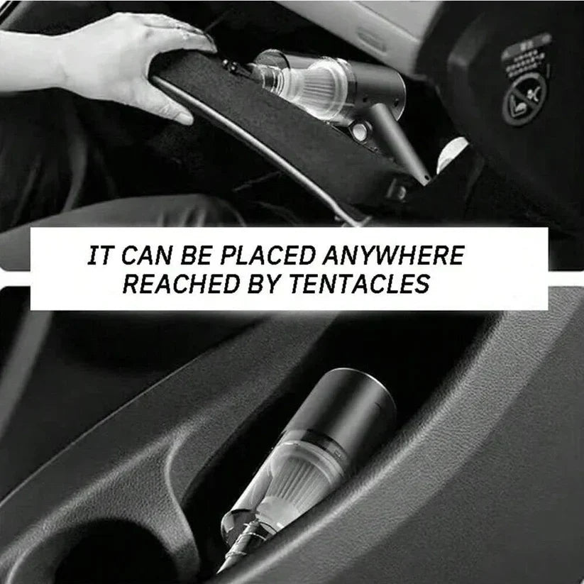 Urbian Burj handheld wireless vacuum cleaner with a sleek black design, portable and powerful for car cleaning.