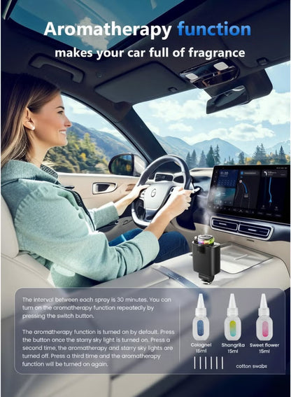 5 in 1 Star Light Car Charger with Aromatherapy & Retractable Cable