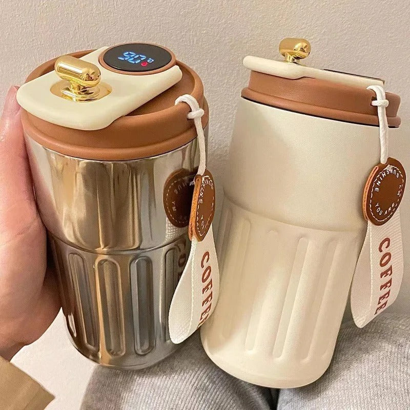 New Urbian Stainless Steel Thermo Water Bottle LED Temperature Display Travel Mug