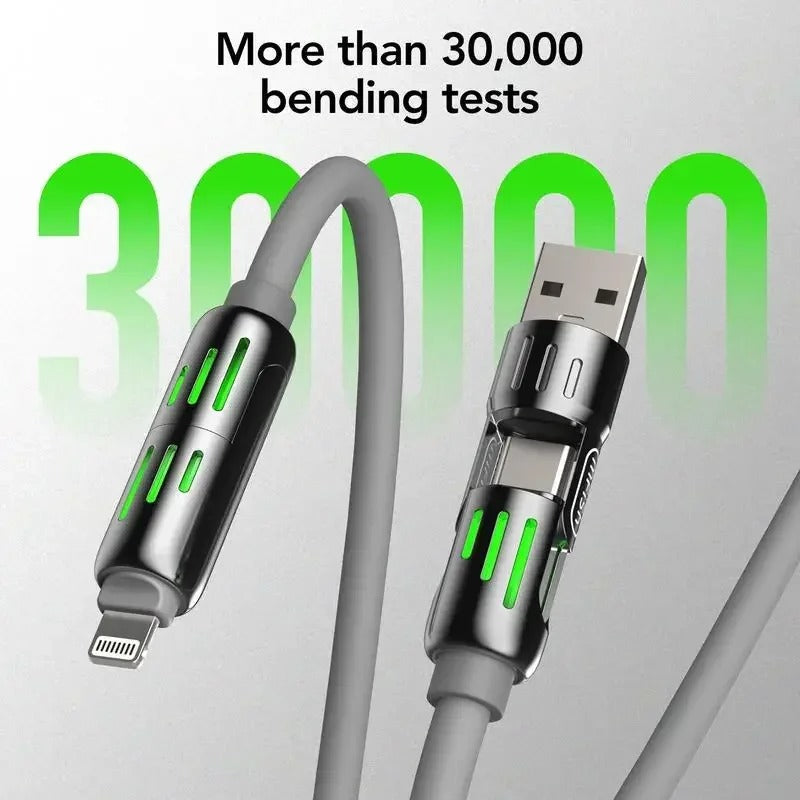 MFish 4-in-1 multi USB fast charging cable by Urbian Burj with multiple connectors for versatile device charging.