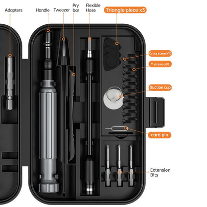 Urbian Burj 150-piece precision screwdriver set with professional repair tools, featuring various screwdrivers and bits for detailed repairs.