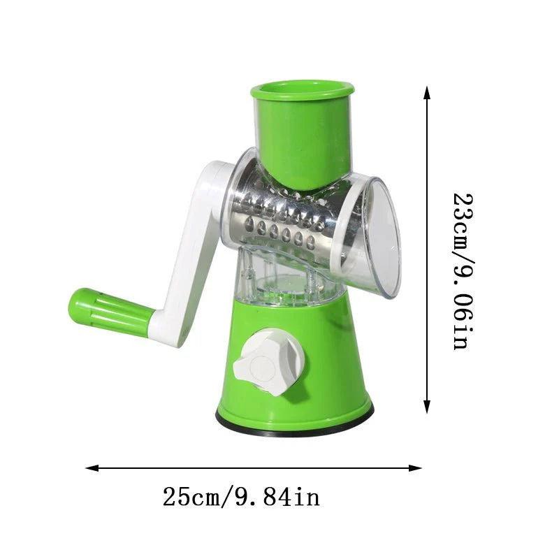 Hot selling 3-in-1 manual vegetable cutting machine with 3 sharp rollers